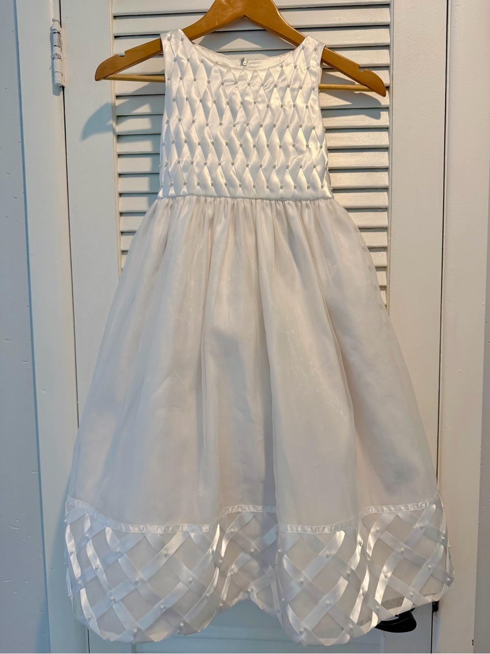 Cinderella White Formal Dress Girls Size 7 First Communion Wedding Flower Girl